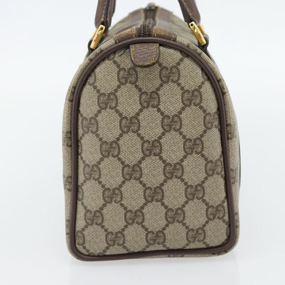 GUCCI GG Supreme Web Sherry Line Bag PVC Beige Gold 40 02 006 Auth BA12926