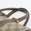 GUCCI GG Supreme Web Sherry Line Bag PVC Beige Gold 40 02 006 Auth BA12926-8
