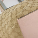 GUCCI GG Canvas Sherry Line Hand Bag Beige Gold 131230 Auth BA12928-14