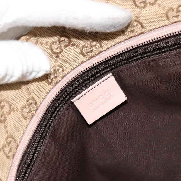 GUCCI GG Canvas Sherry Line Hand Bag Beige Gold 131230 Auth BA12928