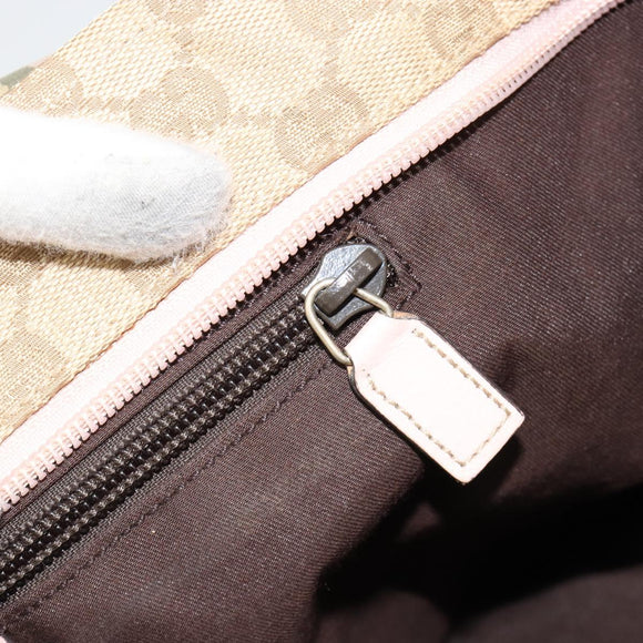 GUCCI GG Canvas Sherry Line Hand Bag Beige Gold 131230 Auth BA12928