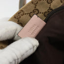 GUCCI GG Canvas Sherry Line Hand Bag Beige Gold 131230 Auth BA12928-12