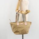GUCCI GG Canvas Sherry Line Hand Bag Beige Gold 131230 Auth BA12928-23