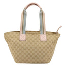 GUCCI GG Canvas Sherry Line Hand Bag Beige Gold 131230 Auth BA12928-2