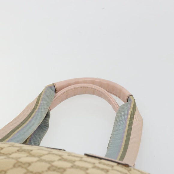 GUCCI GG Canvas Sherry Line Hand Bag Beige Gold 131230 Auth BA12928