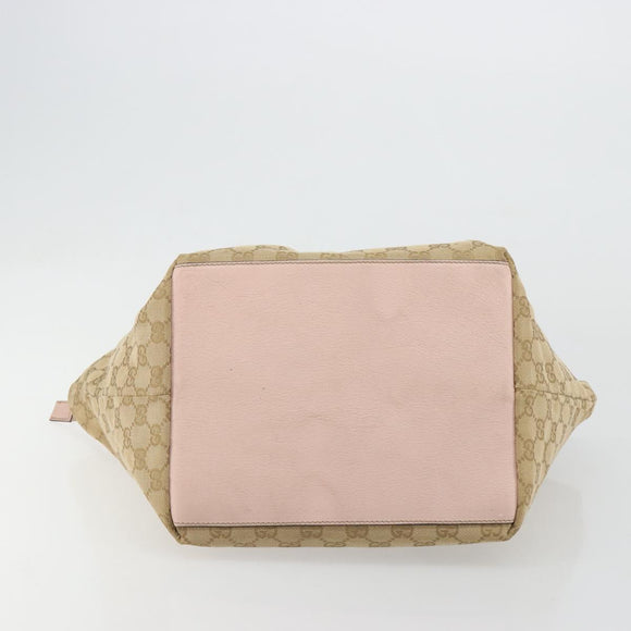 GUCCI GG Canvas Sherry Line Hand Bag Beige Gold 131230 Auth BA12928
