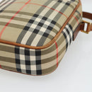 BURBERRY Nova Check Shoulder Bag Canvas Beige Gold Auth BA12930-9