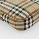 BURBERRY Nova Check Shoulder Bag Canvas Beige Gold Auth BA12930-14