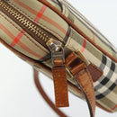 BURBERRY Nova Check Shoulder Bag Canvas Beige Gold Auth BA12930-10