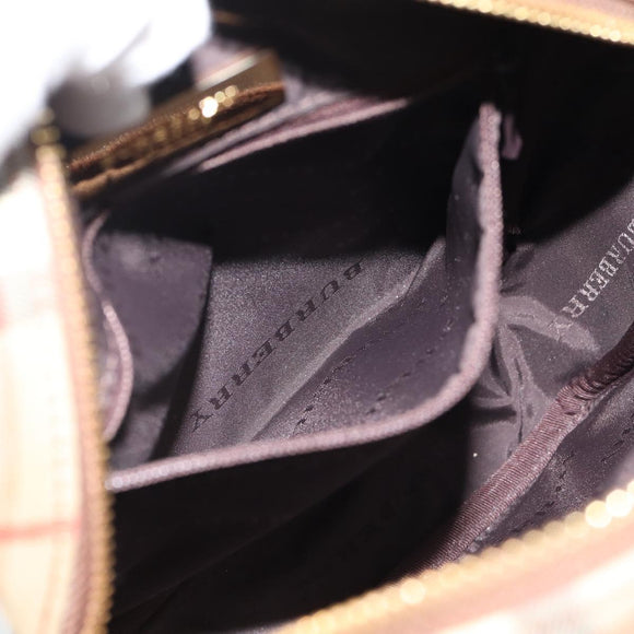 BURBERRY Nova Check Shoulder Bag Canvas Beige Gold Auth BA12930