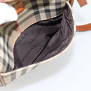 BURBERRY Nova Check Shoulder Bag Canvas Beige Gold Auth BA12930-12