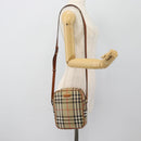 BURBERRY Nova Check Shoulder Bag Canvas Beige Gold Auth BA12930-22