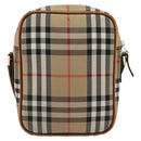 BURBERRY Nova Check Shoulder Bag Canvas Beige Gold Auth BA12930-2