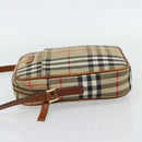 BURBERRY Nova Check Shoulder Bag Canvas Beige Gold Auth BA12930-3