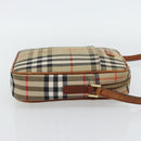 BURBERRY Nova Check Shoulder Bag Canvas Beige Gold Auth BA12930-4