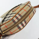 BURBERRY Nova Check Shoulder Bag Canvas Beige Gold Auth BA12930-6