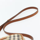 BURBERRY Nova Check Shoulder Bag Canvas Beige Gold Auth BA12930-8