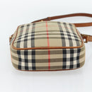 BURBERRY Nova Check Shoulder Bag Canvas Beige Gold Auth BA12930-5