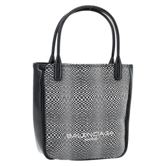 BALENCIAGA Hand Bag Canvas Gray Silver Auth BA12932