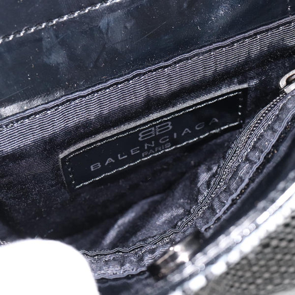 BALENCIAGA Hand Bag Canvas Gray Silver Auth BA12932
