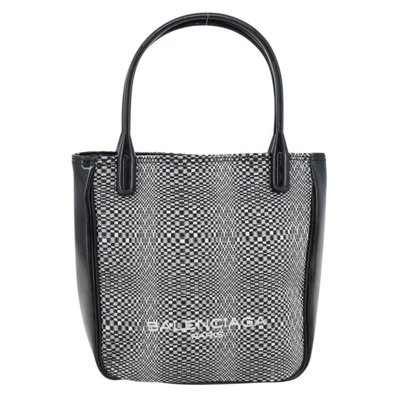 BALENCIAGA Hand Bag Canvas Gray Silver Auth BA12932