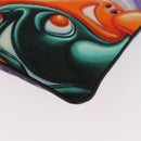 Christian Dior Pouch Nylon Orange Silver Auth BA12933-16