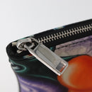 Christian Dior Pouch Nylon Orange Silver Auth BA12933-8