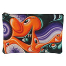 Christian Dior Pouch Nylon Orange Silver Auth BA12933-13