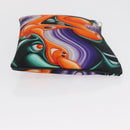 Christian Dior Pouch Nylon Orange Silver Auth BA12933-3