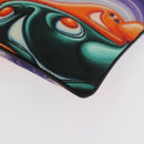 Christian Dior Pouch Nylon Orange Silver Auth BA12933-14