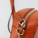 Jimmy Choo Chain Shoulder Pouch Leather Orange Gold Auth BA12938-10
