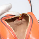 Jimmy Choo Chain Shoulder Pouch Leather Orange Gold Auth BA12938-20