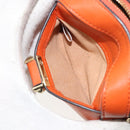 Jimmy Choo Chain Shoulder Pouch Leather Orange Gold Auth BA12938-12