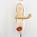 Jimmy Choo Chain Shoulder Pouch Leather Orange Gold Auth BA12938-22