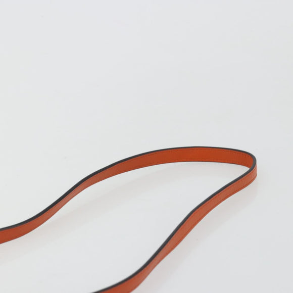 Jimmy Choo Chain Shoulder Pouch Leather Orange Gold Auth BA12938