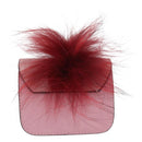 FURLA Chain Hand Pouch Leather Pink Gold Auth BA12939-2