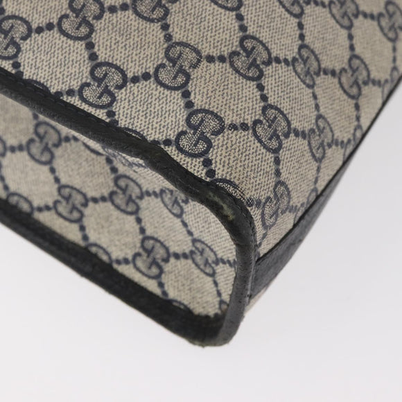 GUCCI GG Supreme Draagtas PVC Marinegoud Auth BA12940
