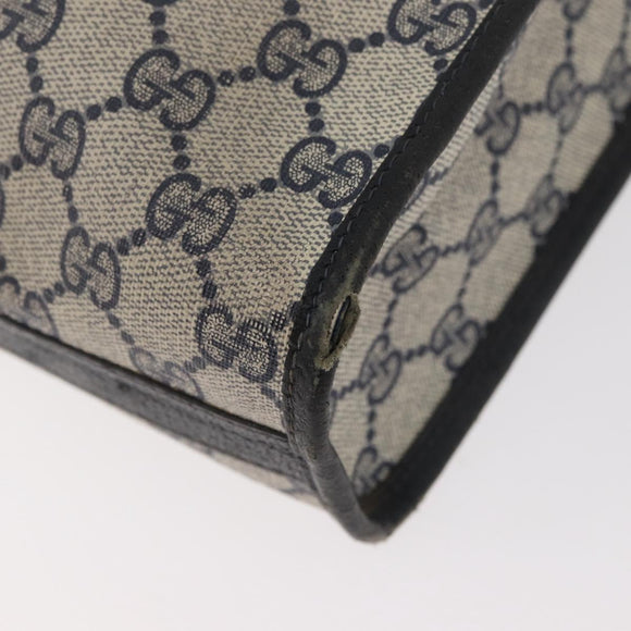 GUCCI GG Supreme Draagtas PVC Marinegoud Auth BA12940