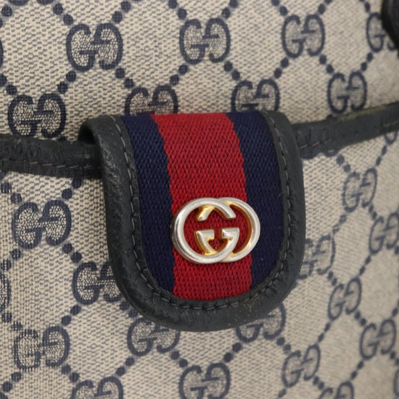 GUCCI GG Supreme Draagtas PVC Marinegoud Auth BA12940