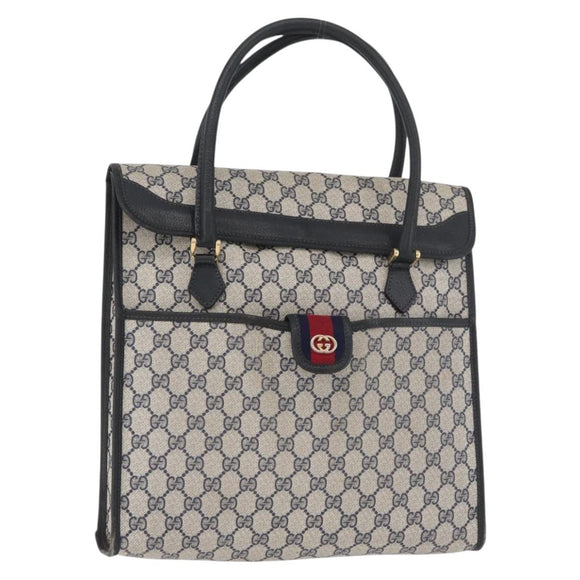 GUCCI GG Supreme Draagtas PVC Marinegoud Auth BA12940