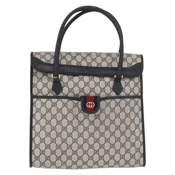 GUCCI GG Supreme Draagtas PVC Marinegoud Auth BA12940