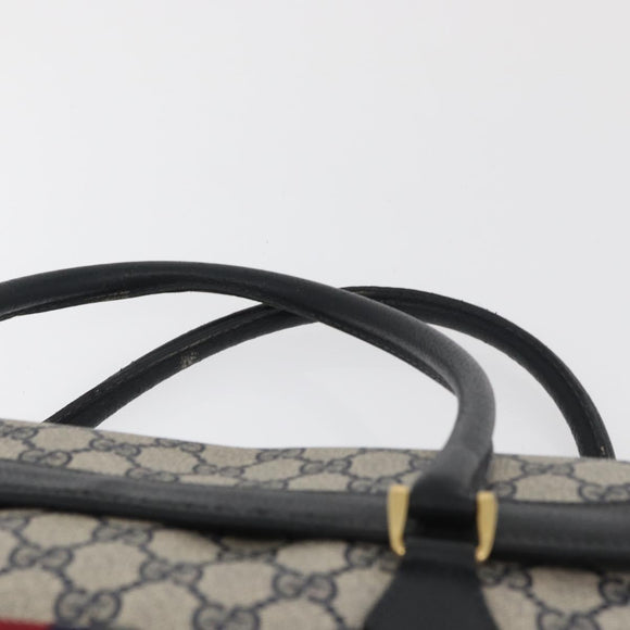 GUCCI GG Supreme Draagtas PVC Marinegoud Auth BA12940