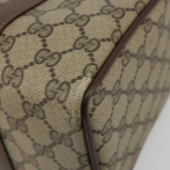 GUCCI GG Supreme Web Sherry Line Bag PVC Beige Gold 40 02 006 Auth BA12941