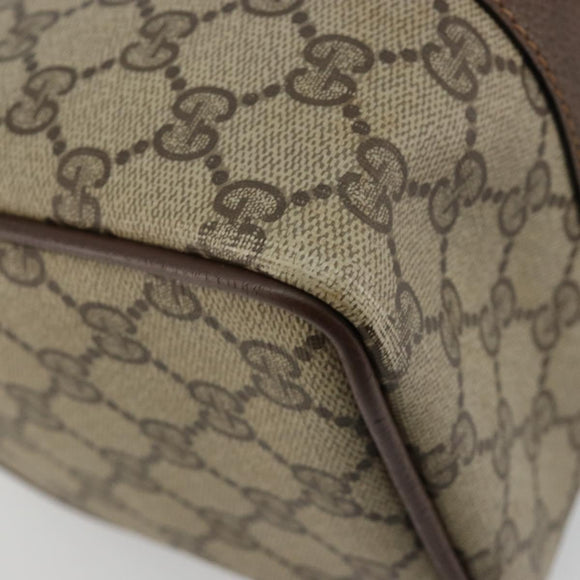 GUCCI GG Supreme Web Sherry Line Bag PVC Beige Gold 40 02 006 Auth BA12941