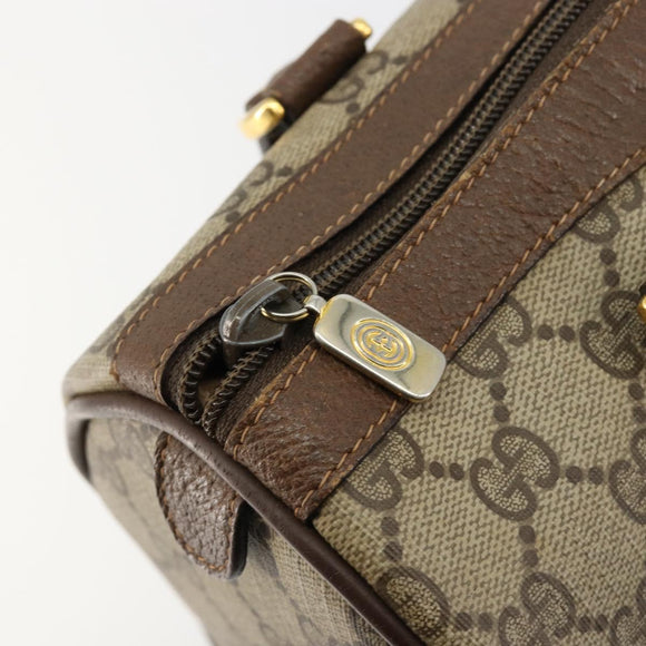 GUCCI GG Supreme Web Sherry Line Bag PVC Beige Gold 40 02 006 Auth BA12941