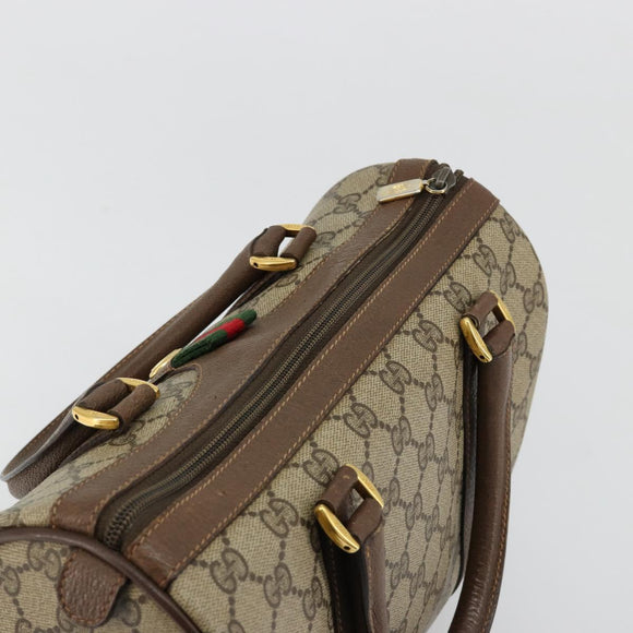 GUCCI GG Supreme Web Sherry Line Bag PVC Beige Gold 40 02 006 Auth BA12941