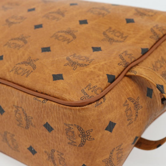 MCM Vicetos Logogram Clutch Bag PVC Brown Gold Auth BA12942