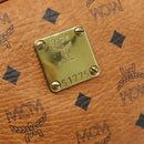 MCM Vicetos Logogram Clutch Bag PVC Brown Gold Auth BA12942-12