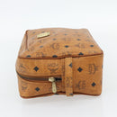 MCM Vicetos Logogram Clutch Bag PVC Brown Gold Auth BA12942-3