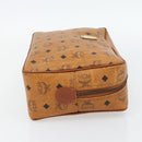 MCM Vicetos Logogram Clutch Bag PVC Brown Gold Auth BA12942-4